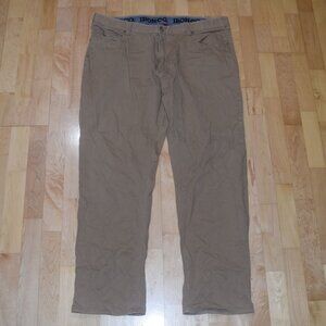 IRON CO Men's Sz 40/32 Khaki Beige Flat Front Pants - Great Condition